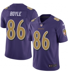 Men's Nike Baltimore Ravens #86 Nick Boyle Limited Purple Rush Vapor Untouchable NFL Jersey