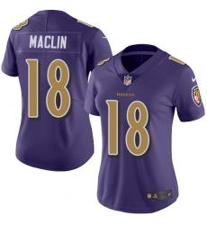 Women's Nike Baltimore Ravens #18 Jeremy Maclin Limited Purple Rush Vapor Untouchable NFL Jersey