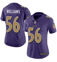 Women's Nike Baltimore Ravens #56 Tim Williams Limited Purple Rush Vapor Untouchable NFL Jersey