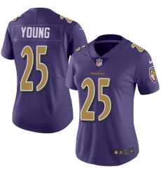 Women's Nike Baltimore Ravens #25 Tavon Young Limited Purple Rush Vapor Untouchable NFL Jersey