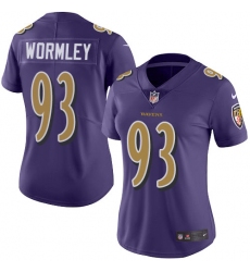 Women's Nike Baltimore Ravens #93 Chris Wormley Limited Purple Rush Vapor Untouchable NFL Jersey