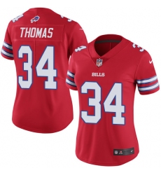 Women's Nike Buffalo Bills #34 Thurman Thomas Limited Red Rush Vapor Untouchable NFL Jersey