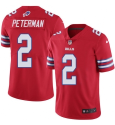 Youth Nike Buffalo Bills #2 Nathan Peterman Limited Red Rush Vapor Untouchable NFL Jersey