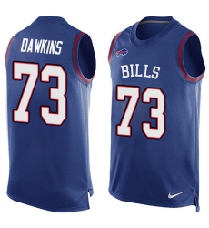 Men's Nike Buffalo Bills #73 Dion Dawkins Limited Royal Blue Player Name & Number Tank Top NFL Jersey