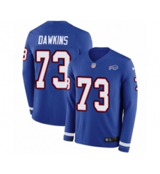 Youth Nike Buffalo Bills #73 Dion Dawkins Limited Royal Blue Therma Long Sleeve NFL Jersey