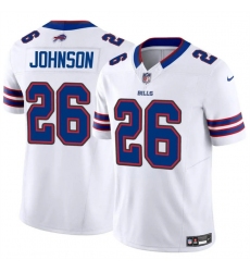 Men's Buffalo Bills #26 Ty Johnson White 2024 F.U.S.E. Vapor Untouchable Limited Stitched Football Jersey