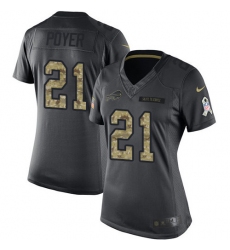 Women's Nike Buffalo Bills #21 Jordan Poyer Limited Black 2016 Salute to Service NFL Jersey