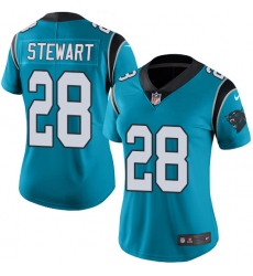 Women's Nike Carolina Panthers #28 Jonathan Stewart Limited Blue Rush Vapor Untouchable NFL Jersey