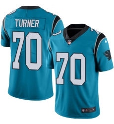 Men's Nike Carolina Panthers #70 Trai Turner Limited Blue Rush Vapor Untouchable NFL Jersey