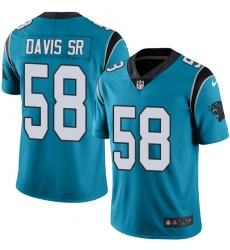 Men's Nike Carolina Panthers #58 Thomas Davis Limited Blue Rush Vapor Untouchable NFL Jersey