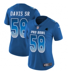 Women's Nike Carolina Panthers #58 Thomas Davis Limited Royal Blue 2018 Pro Bowl NFL Jersey