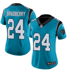 Women's Nike Carolina Panthers #24 James Bradberry Limited Blue Rush Vapor Untouchable NFL Jersey