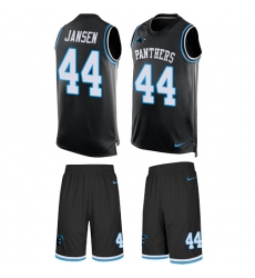 Men's Nike Carolina Panthers #44 J.J. Jansen Limited Black Tank Top Suit NFL Jersey