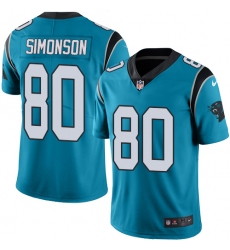 Men's Nike Carolina Panthers #80 Scott Simonson Limited Blue Rush Vapor Untouchable NFL Jersey