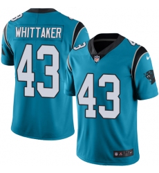 Men's Nike Carolina Panthers #43 Fozzy Whittaker Limited Blue Rush Vapor Untouchable NFL Jersey