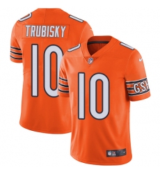 Youth Nike Chicago Bears #10 Mitchell Trubisky Limited Orange Rush Vapor Untouchable NFL Jersey