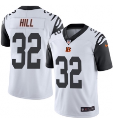 Men's Nike Cincinnati Bengals #32 Jeremy Hill Limited White Rush Vapor Untouchable NFL Jersey