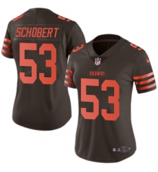 Women's Nike Cleveland Browns #53 Joe Schobert Limited Brown Rush Vapor Untouchable NFL Jersey