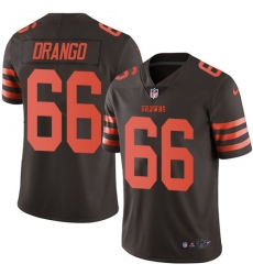 Men's Nike Cleveland Browns #66 Spencer Drango Limited Brown Rush Vapor Untouchable NFL Jersey