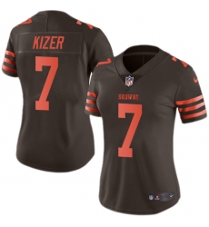 Women's Nike Cleveland Browns #7 DeShone Kizer Limited Brown Rush Vapor Untouchable NFL Jersey