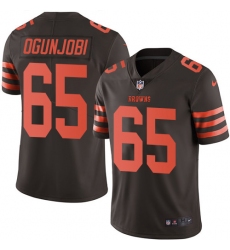 Men's Nike Cleveland Browns #65 Larry Ogunjobi Limited Brown Rush Vapor Untouchable NFL Jersey