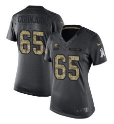 Women's Nike Cleveland Browns #65 Larry Ogunjobi Limited Black 2016 Salute to Service NFL Jersey