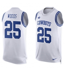 Men's Nike Dallas Cowboys #25 Xavier Woods Limited White Player Name & Number Tank Top NFL Jersey
