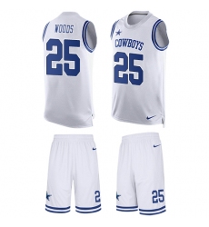 Men's Nike Dallas Cowboys #25 Xavier Woods Limited White Tank Top Suit NFL Jersey