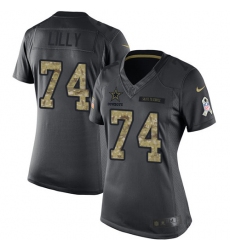 Women's Nike Dallas Cowboys #74 Bob Lilly Limited Black 2016 Salute to Service NFL Jersey