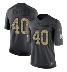 Men's Nike Dallas Cowboys #40 Bill Bates Limited Black 2016 Salute to Service NFL Jersey