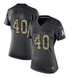 Women's Nike Dallas Cowboys #40 Bill Bates Limited Black 2016 Salute to Service NFL Jersey
