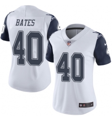 Women's Nike Dallas Cowboys #40 Bill Bates Limited White Rush Vapor Untouchable NFL Jersey