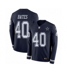 Youth Nike Dallas Cowboys #40 Bill Bates Limited Navy Blue Therma Long Sleeve NFL Jersey
