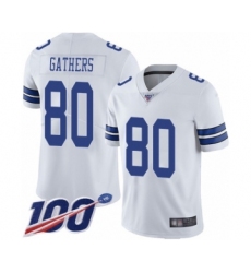 Men's Dallas Cowboys #80 Rico Gathers White Vapor Untouchable Limited Player 100th Season Football Jersey