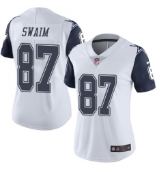 Women's Nike Dallas Cowboys #87 Geoff Swaim Limited White Rush Vapor Untouchable NFL Jersey