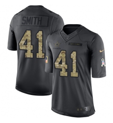 Men's Nike Dallas Cowboys #41 Keith Smith Limited Black 2016 Salute to Service NFL Jersey