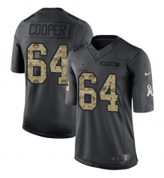 Men's Nike Dallas Cowboys #64 Jonathan Cooper Limited Black 2016 Salute to Service NFL Jersey