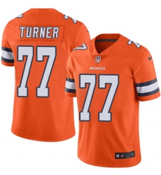 Men's Nike Denver Broncos #77 Billy Turner Limited Orange Rush Vapor Untouchable NFL Jersey