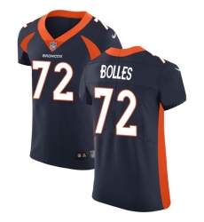 Men's Nike Denver Broncos #72 Garett Bolles Navy Blue Alternate Vapor Untouchable Elite Player NFL Jersey