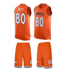 Men's Nike Denver Broncos #80 Jake Butt Limited Orange Tank Top Suit NFL Jersey