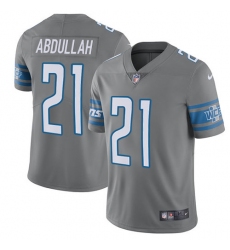 Men's Nike Detroit Lions #21 Ameer Abdullah Elite Steel Rush Vapor Untouchable NFL Jersey