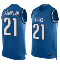 Men's Nike Detroit Lions #21 Ameer Abdullah Limited Light Blue Player Name & Number Tank Top NFL Jersey