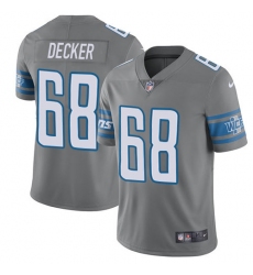 Men's Nike Detroit Lions #68 Taylor Decker Limited Steel Rush Vapor Untouchable NFL Jersey