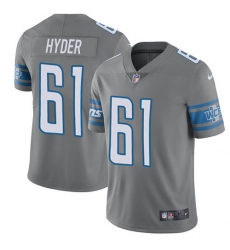 Men's Nike Detroit Lions #61 Kerry Hyder Limited Steel Rush Vapor Untouchable NFL Jersey