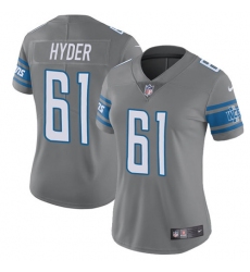 Women's Nike Detroit Lions #61 Kerry Hyder Limited Steel Rush Vapor Untouchable NFL Jersey