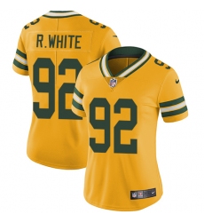 Women's Nike Green Bay Packers #92 Reggie White Limited Gold Rush Vapor Untouchable NFL Jersey