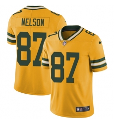 Men's Nike Green Bay Packers #87 Jordy Nelson Limited Gold Rush Vapor Untouchable NFL Jersey