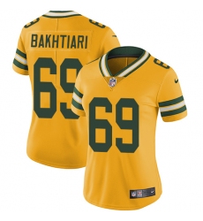 Women's Nike Green Bay Packers #69 David Bakhtiari Limited Gold Rush Vapor Untouchable NFL Jersey