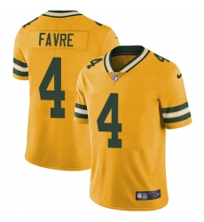 Men's Nike Green Bay Packers #4 Brett Favre Limited Gold Rush Vapor Untouchable NFL Jersey