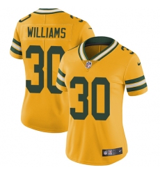 Women's Nike Green Bay Packers #30 Jamaal Williams Limited Gold Rush Vapor Untouchable NFL Jersey